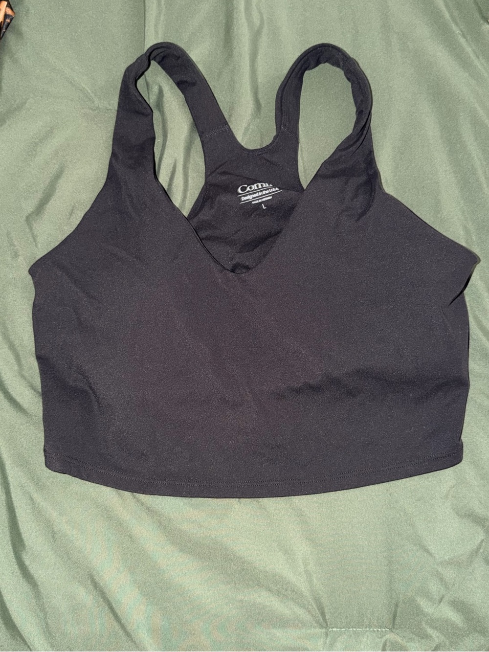Comfrt Black Racerback Sports Bralette - Supportive Everyday Wear